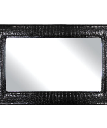 Large Wall Mirror 60cm x 40cm Faux Leather Dark Brown Rectangle Wall Mirror