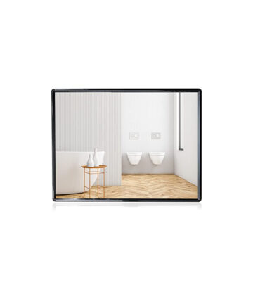 Large Wall Mirrors 60 * 80 cm Black Metal Framed Mirror Rectangular Bathroom Mirrors Wall Mounted Modern Simple Style
