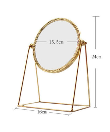 LB10281 European metal home desktop mirror Light retro square round mirror dormitory