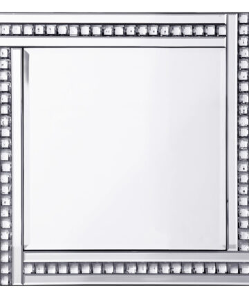 Litecraft Square Triple Bar Crystal Effect Mirror Frame - Silver