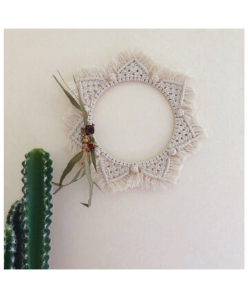Macrame Wall Mirrors Nordic Wall Decor Mirrors Makeup Hand-made Wall Tapestry Home Porch Mirrors for Home Boho Bathroom Supplier