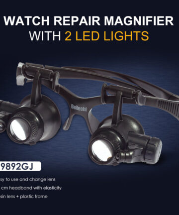 Magnifying Glasses With 2 LED Lights For Jewllers 10X 15X 20X 25X Repair Magnifier Glasses Loupe Microscope