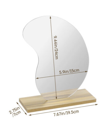 Makeup Mirror Decorative Wooden Base Irregular Tabletop Make Up Mirror Board European Style Home Decoration Beauty Tools