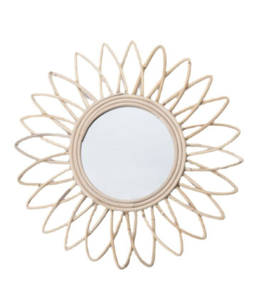 Makeup Mirror for Wall Rattan Innovative Art Decoration Wall Hanging Mirrors