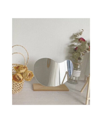 Makeup Mirror Ins Irregular Acrylic Decorative Mirror Wooden Base Cosmetic Beauty Tool de maquillaje Style Drop