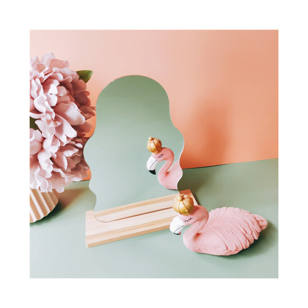 Makeup Mirror Ins Irregular Acrylic Decorative Mirror Wooden Base Cosmetic de maquillaje Beauty Tools