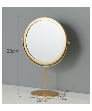 Makeup Mirror Light retro European metal home desktop desktop square round mirror mirror dormitory makeup mirror