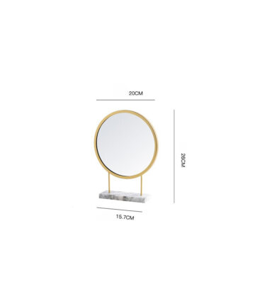 Marble Makeup ??????? Nordic INS Style Bedroom Household Decoration Personality Modern Mini Light Iron Mirrors