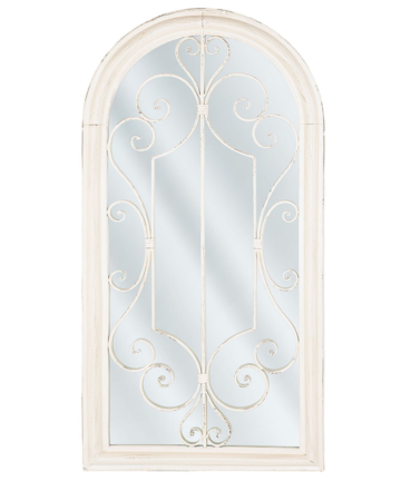 Metal Window Wall Mirror 49 x 97 cm Off-White CAMPEL