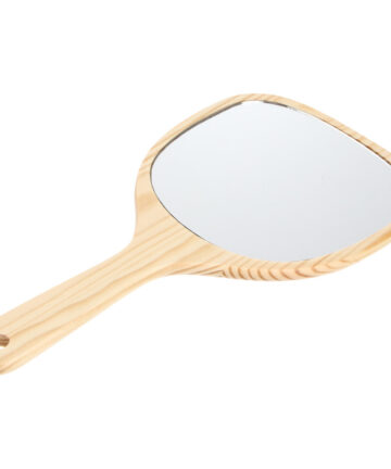 Mirror Handlehand Lightweight Travel Portable Wood Makeup Shaving Paddle Forhandheld Barber Hairdressers Frame