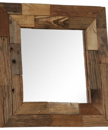 Mirror Solid Sleeper Wood 50x50 cm