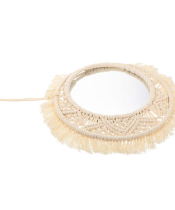 Mirror Wall Hanging Macrame Decor Round Tapestry Woven Makeup Decorativebohemian Living Room Largebathroom Vanitypared De