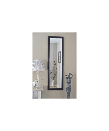 MirrorOutlet Large Black Contempory Design Big Dress Wall Mirror 4Ft3 X 1Ft3 130cm X 38cm, Wood, 130x38