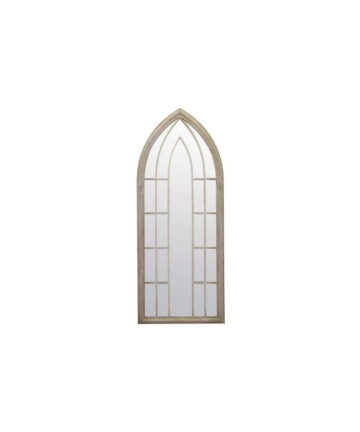 MirrorOutlet New Large Gothic Designed Arched Outside Garden Wall Mirror 4ft11 x 2ft, Silver