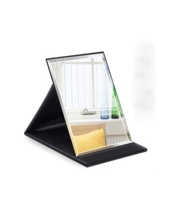 Mirrors Folding HD PU Leather Makeup Mirror Ladies Portable Desktop Office Dormitory Folding Portable Pocket Mirror