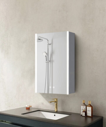 Modern Frameless 1-Door LED Mirror Cabitnet