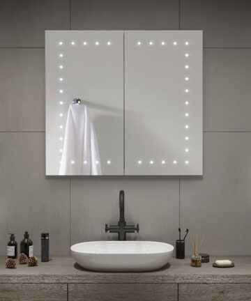 Modern Frameless Mirror Cabinet with LED Lighting