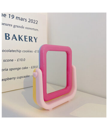 Mushrooms 9527 colorful macaroon double-sided mirror makeup mirror student dormitory portable desktop mirror