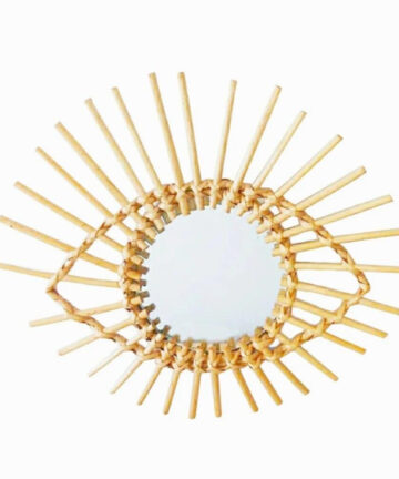 Natural Rattan Decorative Wall Mirror Natural Wall Decoration Eye Art Decor Pendant For Apartment Living Room Bedroom