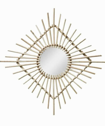 Natural Rattan Decorative Wall Mirror Natural Wall Decoration Eye Art Decor Pendant For Apartment Living Room Bedroom