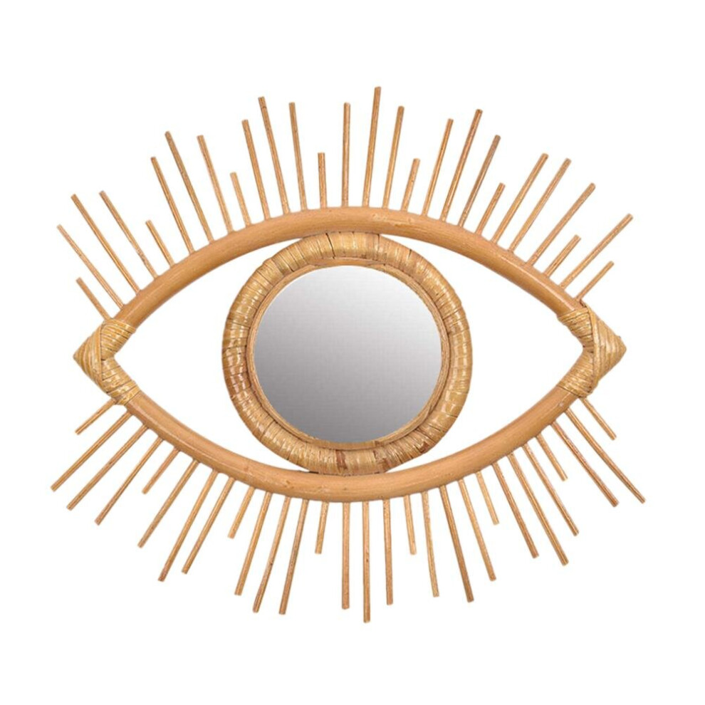 Natural Rattan Decorative Wall Mirror Natural Wall Decoration Eye Art Decor Pendant For Apartment Living Room Bedroom