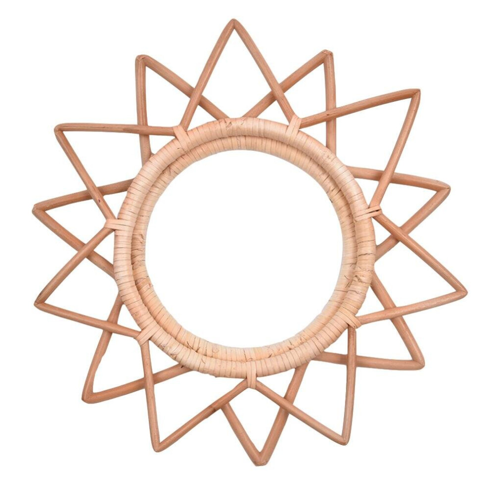 Natural Rattan Decorative Wall Mirror Natural Wall Decoration Eye Art Decor Pendant For Apartment Living Room Bedroom