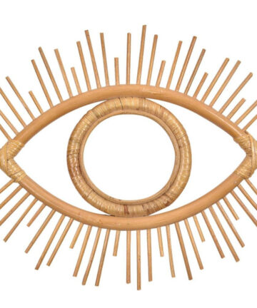 Natural Rattan Decorative Wall Mirror Natural Wall Decoration Eye Art Decor Pendant For Apartment Living Room Bedroom