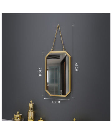 Nordic Style Iron Square Mirror Bathroom Mirror and Home Decoration Mirror Wall-Mounted Washstand Cosmetic Wall Mirror