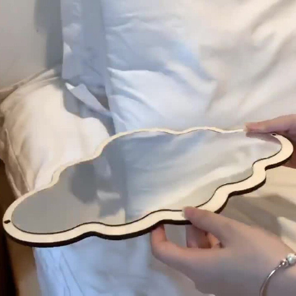 Nordic Wooden Cloud Mirror Sticker Home Decoration For Home Nordic Wood Acrylic Mirror Frame Creative Home Wall Decor Mirror