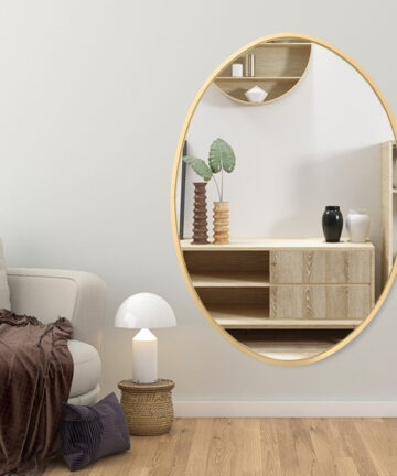 Oval Wall Mounted Mirror Geometric Vanity Mirror