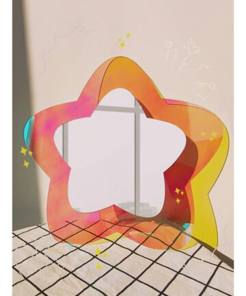 Pentagram Acrylic Colorful Mirrors Wall Stickers Waterproof Reusable Detachable Mural For Bedroom Home Decor