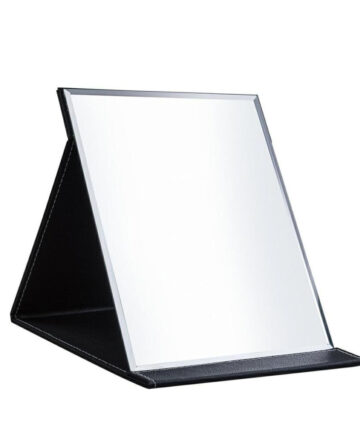Pink Travel Mirror Foldable Pocket Portable Stainless Steel Rectangular Mirror Makeup Folding Compact Desktop Table Mirror