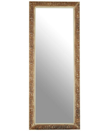 Premier Housewares Champagne Finish Ridged Wall Mirror For Hallway Living Room And Bedroom Rectangular Mirror Stylish Decorative Mirror 133 x 53 x 3