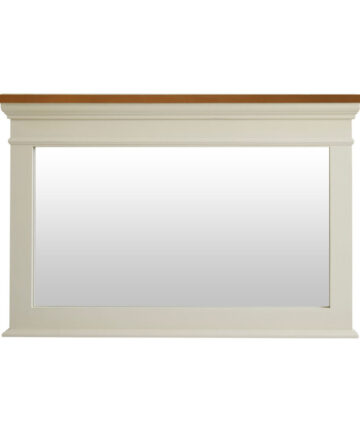Premier Housewares Cream Wall Mirror Made From Paulownia Wood For Bedroom / Hallway / Bathroom Luxurious and Contemporary w90 x d65 x h6cm