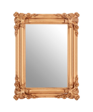 Premier Housewares Gold Frame Wall Mirror For Bedroom / Hallway / Living Room Luxurious and Fancy Antiquated Look w93 x d8 x h123cm