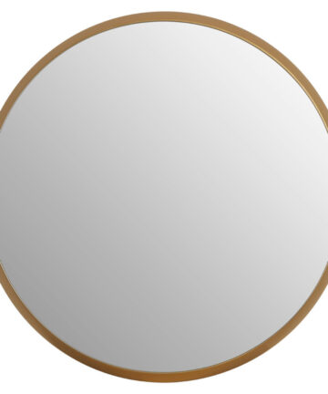 Premier Housewares Large Round Wall Mirror with Gold Frame