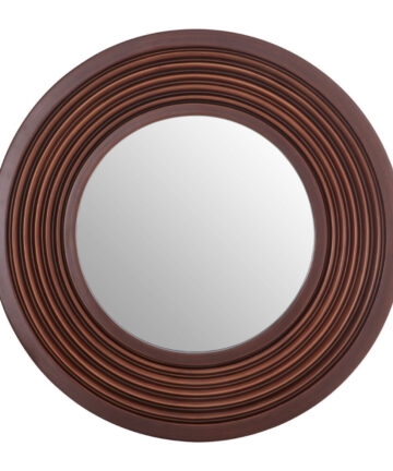 Premier Housewares Oval Wall Mirror/ Brown Mirrors For Bathroom / Bedroom / Garden Walls Fancy Wall Mounted Mirrors For Hallway