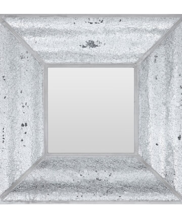 Premier Housewares Premier Housewares Silver Wall Mirror For Garden And Bedroom Reflective Square Bathroom Mirrors Wall Mounted Contemporary Mosaic