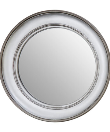 Premier Housewares Round Wall Mirror/ Classic Mirrors For Bathroom / Bedroom / Garden Walls Fancy Wall Mounted Mirrors For Hallway With Metallic Silve