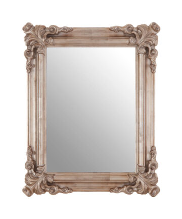 Premier Housewares Silver Frame Wall Mirror Intricate Floral Border For Bedroom / Hallway / Living Room Luxurious w75 x d7 x h95cm