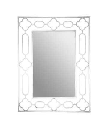 Premier Housewares Silver Leaf Wall Mirror For Bedroom / Hallway / Bathroom Rectangular Wall Mirror Minimal and Contemporary w93 x d2 x h124 cm