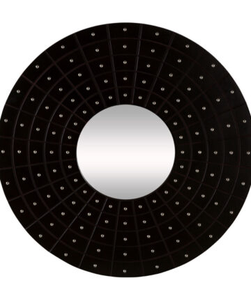 Premier Housewares Wall Mirror Black Round Mirror For Bedroom / Hallway / Bathroom Luxurious and Contemporary w82 x d3 x h82cm