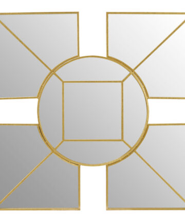 Premier Housewares Wall Mirror / Mirrors For Garden / Bathroom / Living Room Golden Effect Abstract Frame / Faux Gold Foil Finish Wall Mounted Mirrors