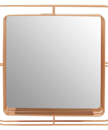 Premier Housewares Wall Mirror / Mirrors For Garden / Bathroom / Living Room Golden Effect Abstract Frame / Faux Gold Foil Finish Wall Mounted Mirrors