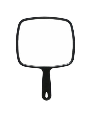 Professional Handheld Salon Barbers Hairdressers Mirror with Handle (Black)