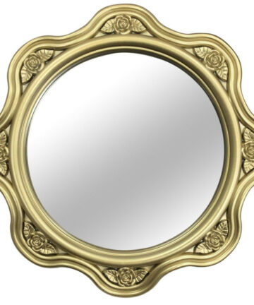 Rammento Set of 3 Gold Wall Mirrors Hanging Mirror Set Mirror Gold Flower Shape