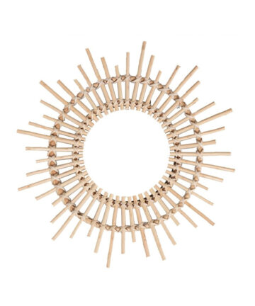 Rattan Innovative Art Decoration Round Makeup Mirror Dressing Bedroom Bathroom Wall Hanging Mirrors J9K