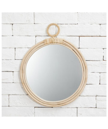 Rattan Innovative Art Homestay Decoration Makeup Mirror Dressing Bathroom Wall Hanging Mirrors Craft Photo Props