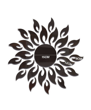 Removable 3D Sunshine Sun Flower Decorative Wall Mirror Sticker Decal Vinyl Home Decoration DIY Mirrors Art Decor Mirror