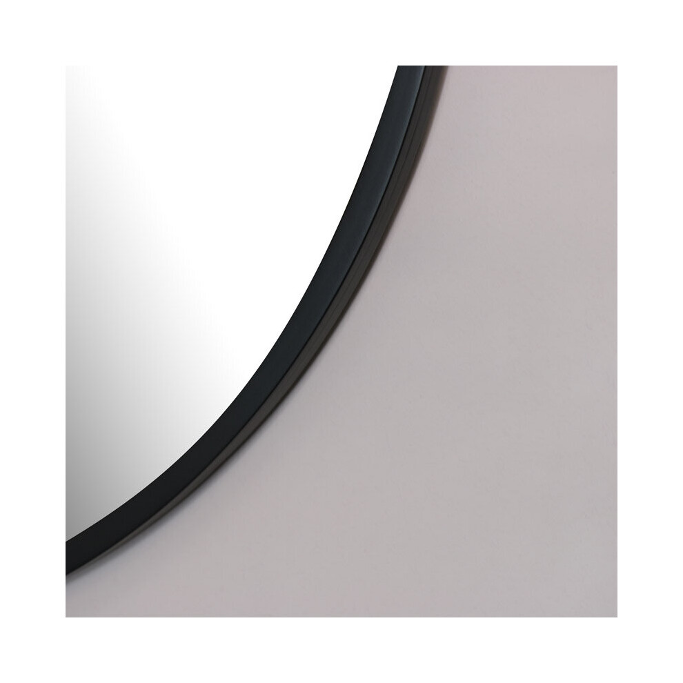 Round Black Wall Mirror 80cm x 80cm